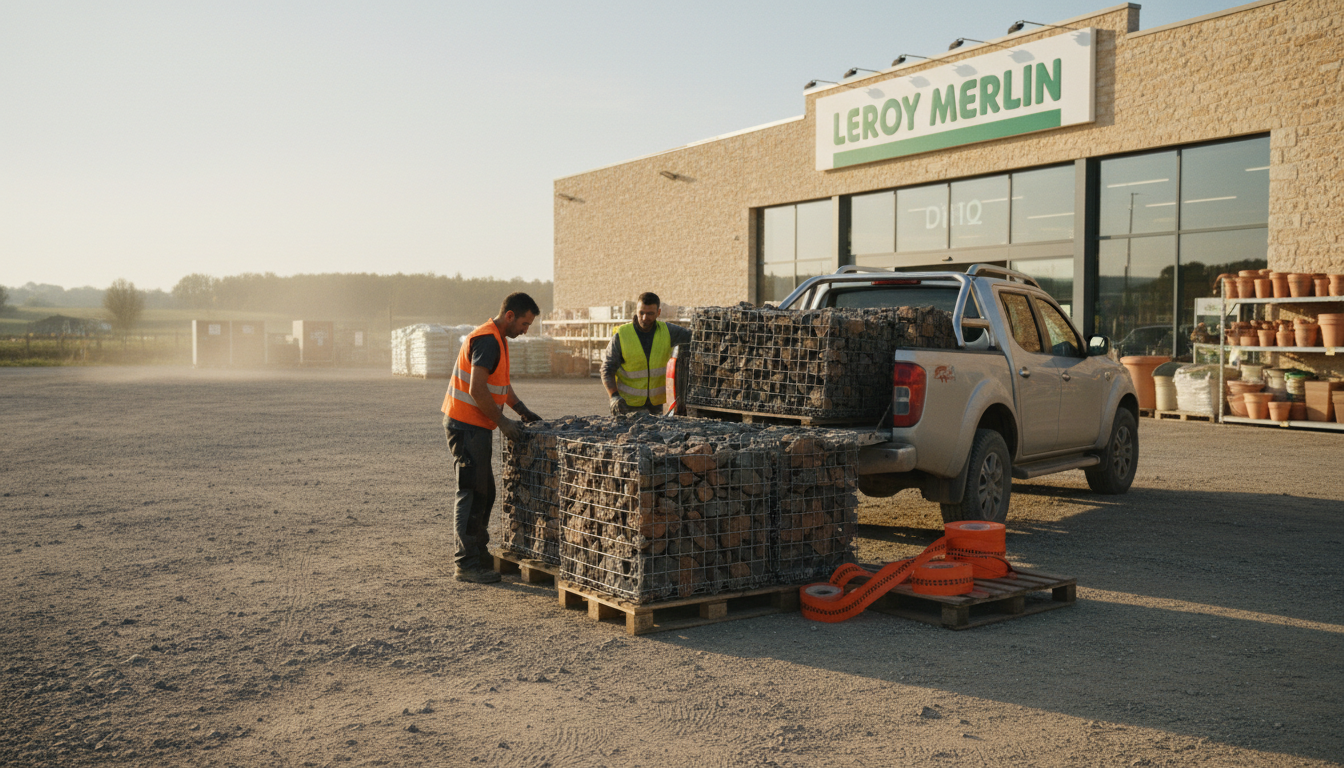 Rayon gabion chez Leroy Merlin avec produits en stock