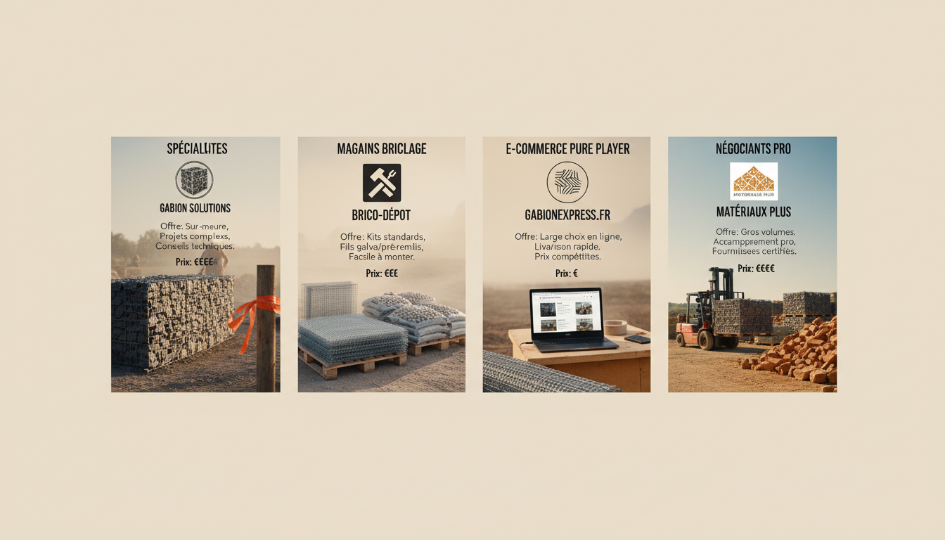 Comparatif des principaux fournisseurs français de gabions en 2026