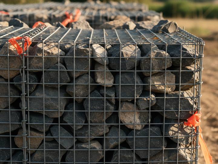 Gabion double paroi pour mur épais