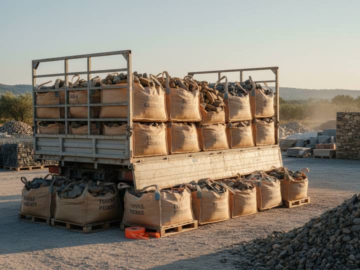 Big bag de pierre pour remplissage de gabion